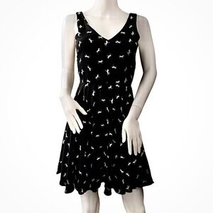 EVERLY Black Dress Horse Print Sleeveless VNeck Fit And Flare  Womens Equestrian